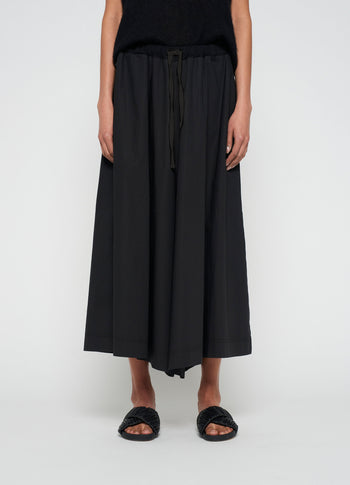 wide pants poplin | black