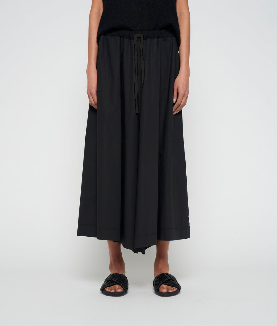 wide pants poplin | black