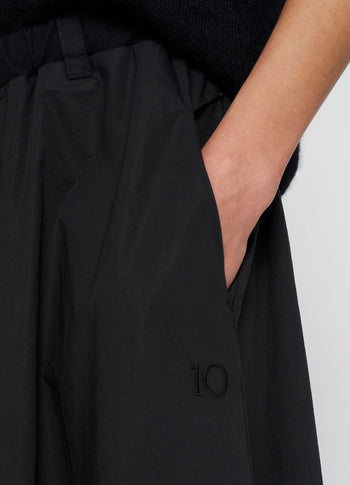 wide pants poplin | black