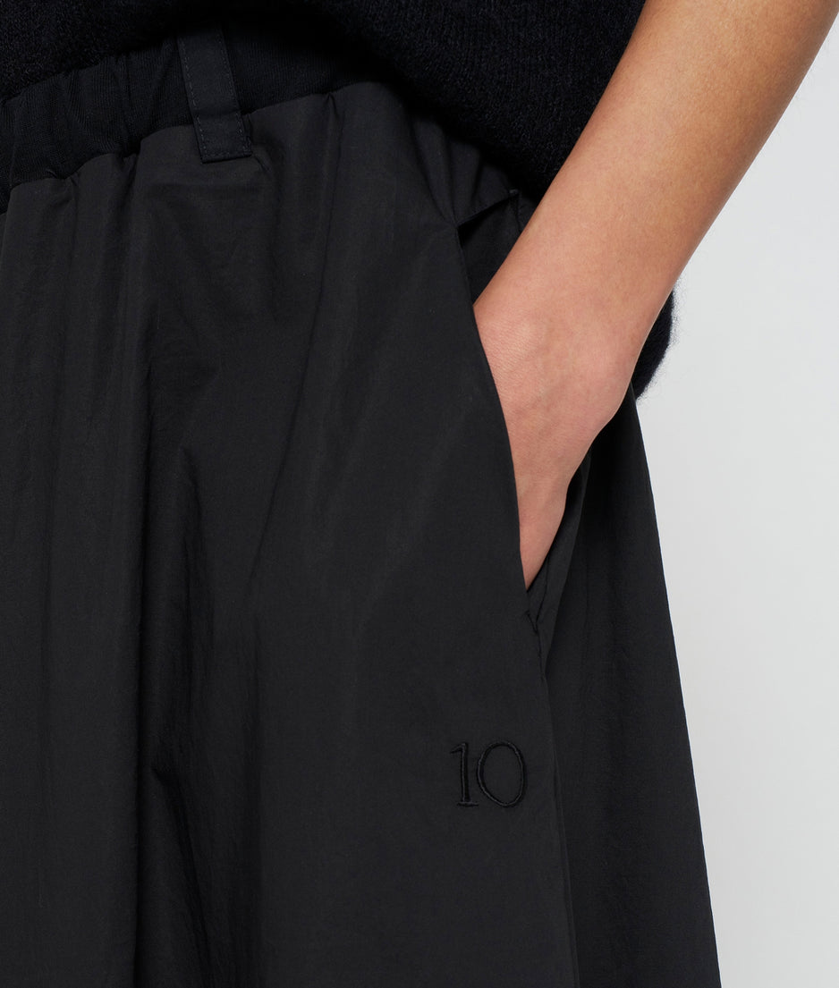 wide pants poplin | black