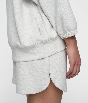soft scuba v-neck sweater | white grey melee
