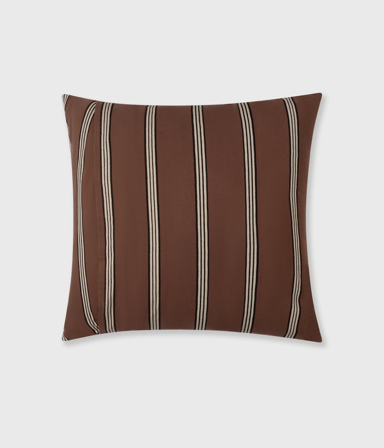 square pillow stripes | soft white melee
