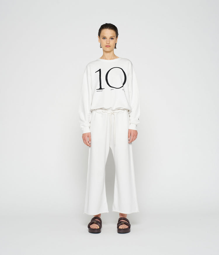flared jogger | ecru