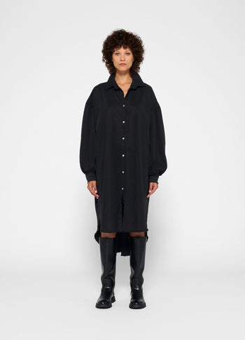 shirt dress tencel | black