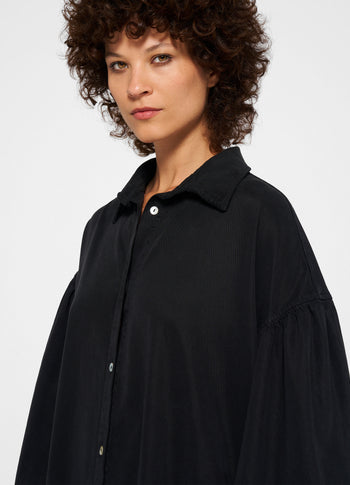 shirt dress tencel | black