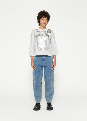 boatneck sweater sabbatical | white grey melee