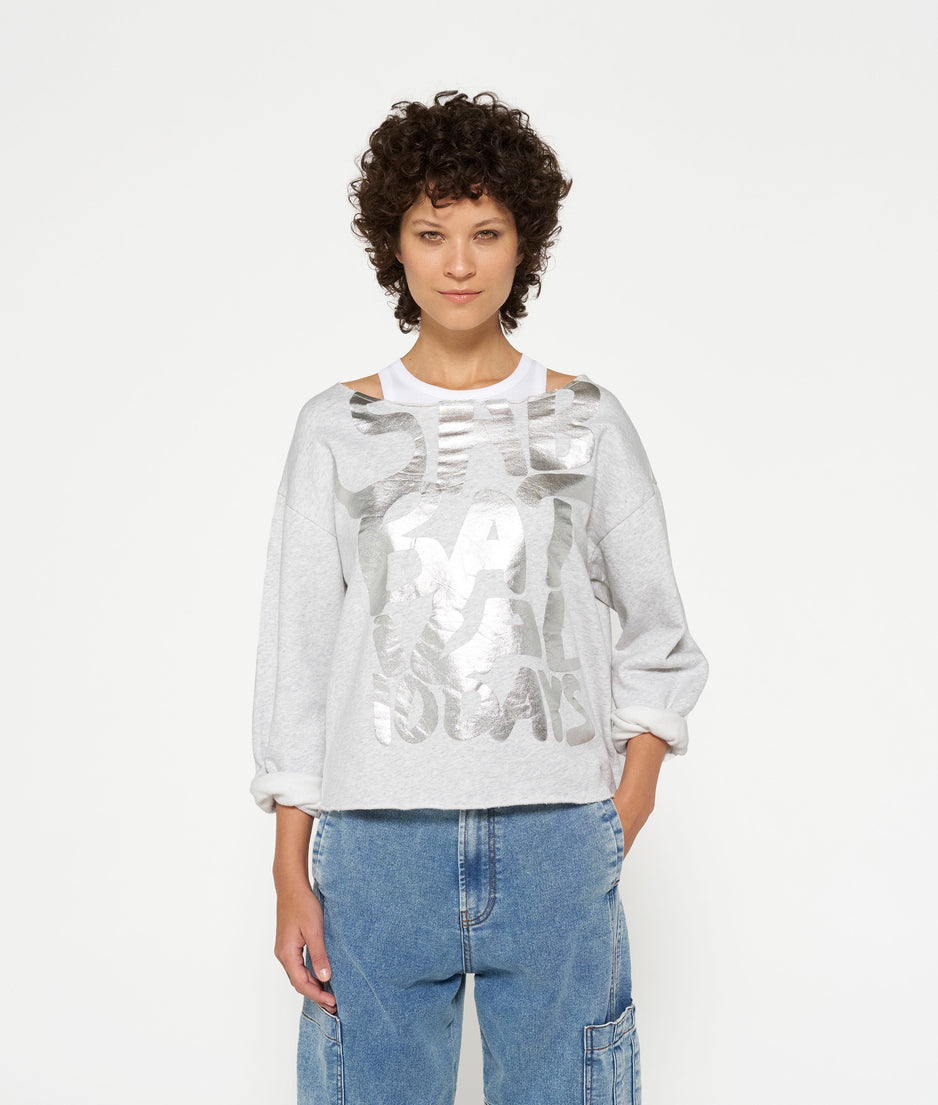boatneck sweater sabbatical | white grey melee