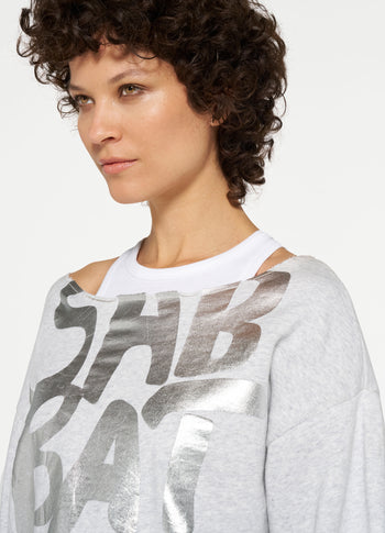 boatneck sweater sabbatical | white grey melee