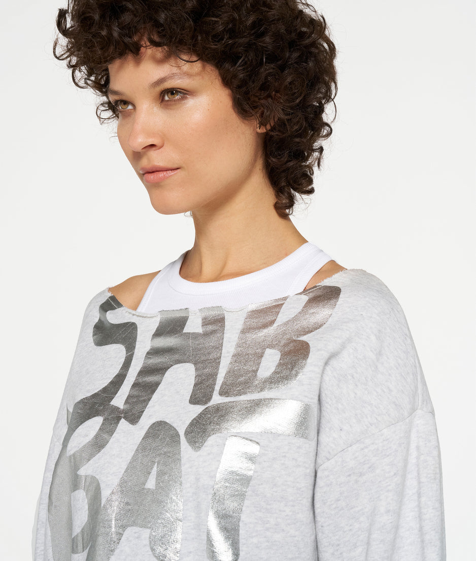 boatneck sweater sabbatical | white grey melee
