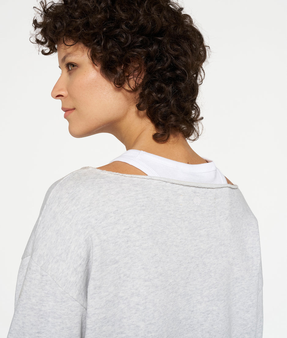 boatneck sweater sabbatical | white grey melee