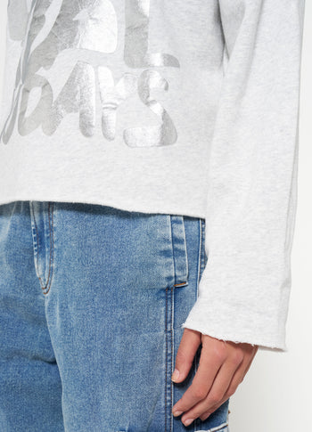 boatneck sweater sabbatical | white grey melee