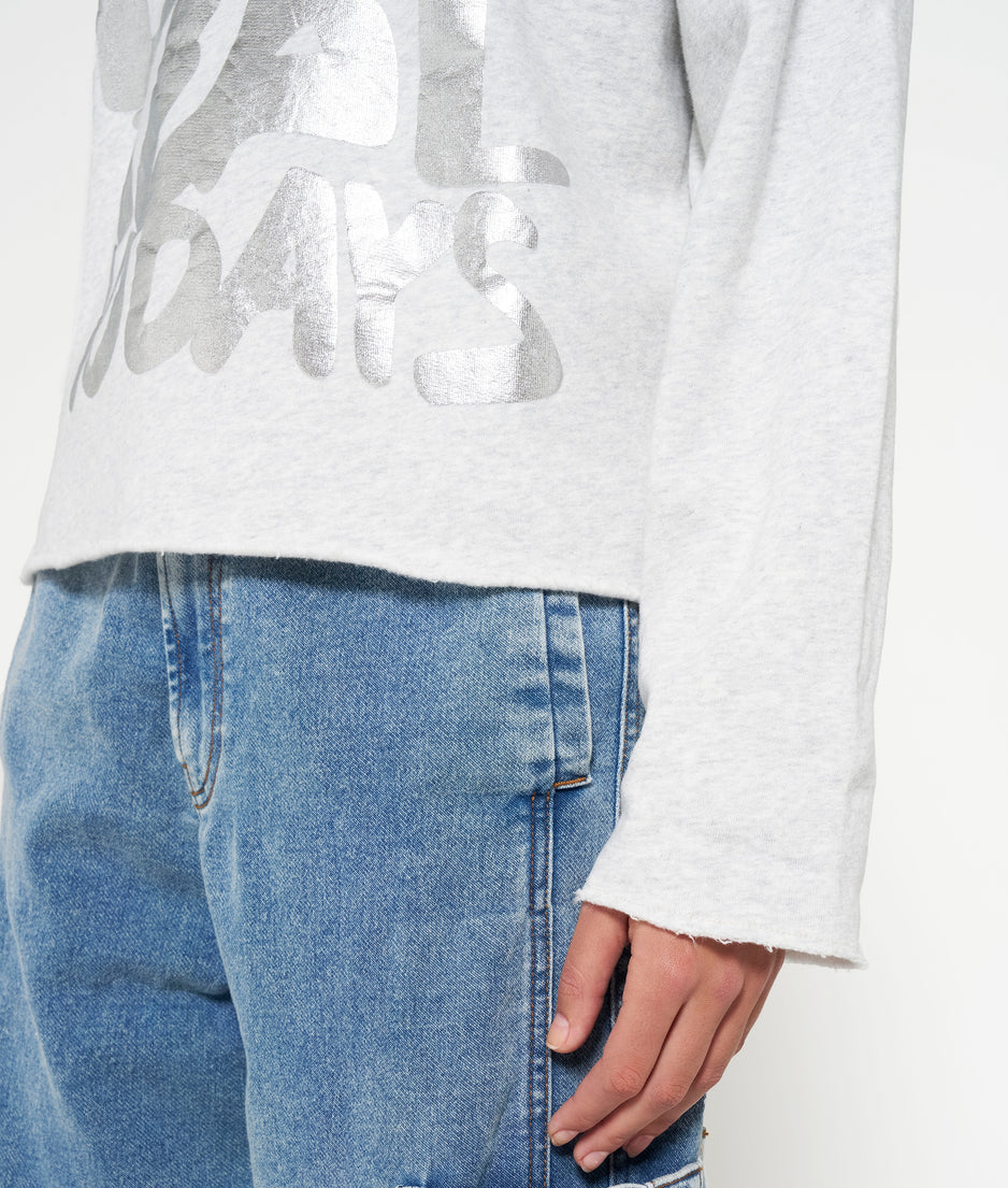 boatneck sweater sabbatical | white grey melee