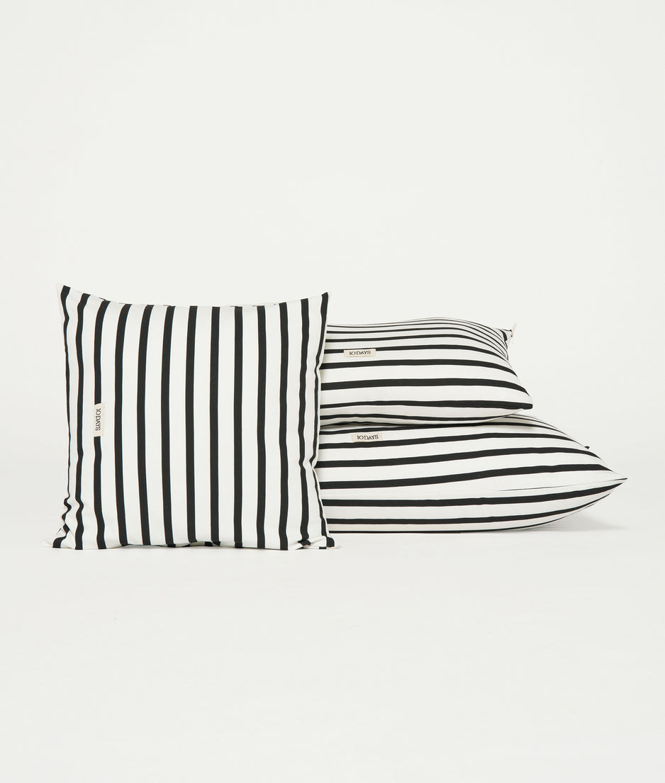 pillow stripes 50x50 | ecru/black