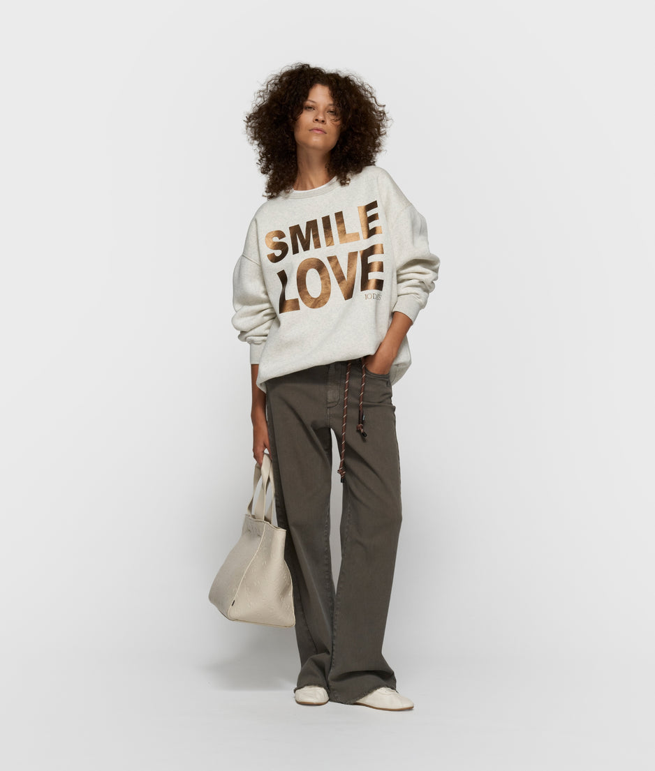 statement sweater smile love | soft white melee