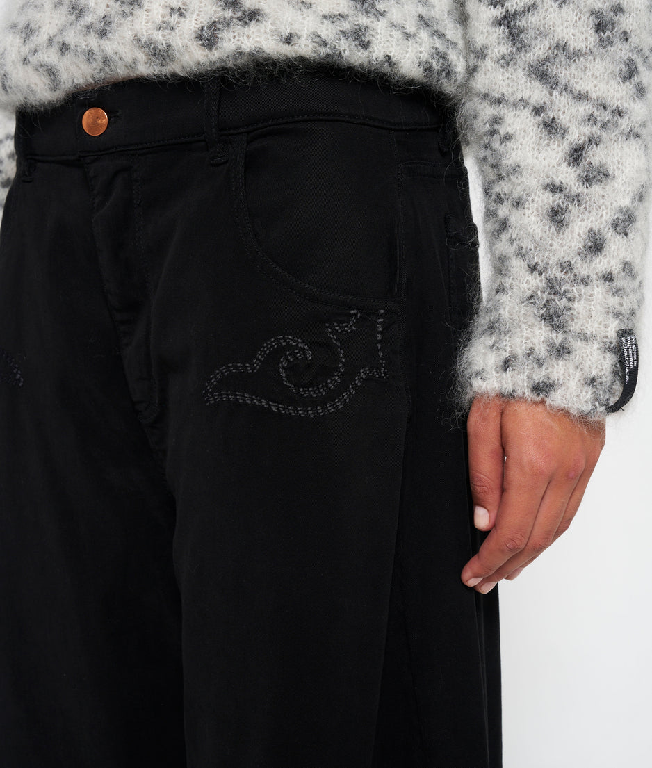 horse riding pants tencel | black