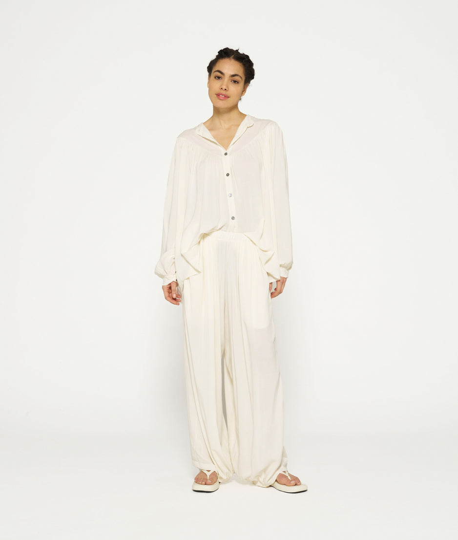 flowy viscose pants | ecru