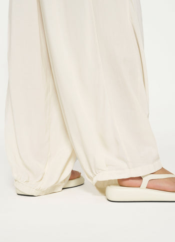 flowy viscose pants | ecru