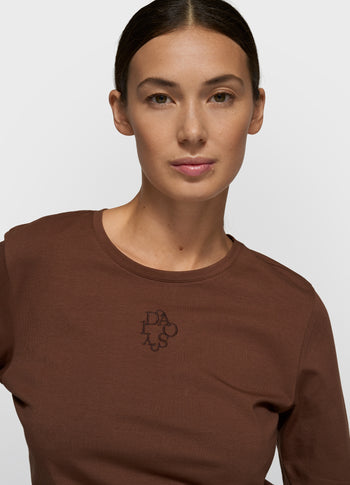 slim long sleeve tee | dark truffle