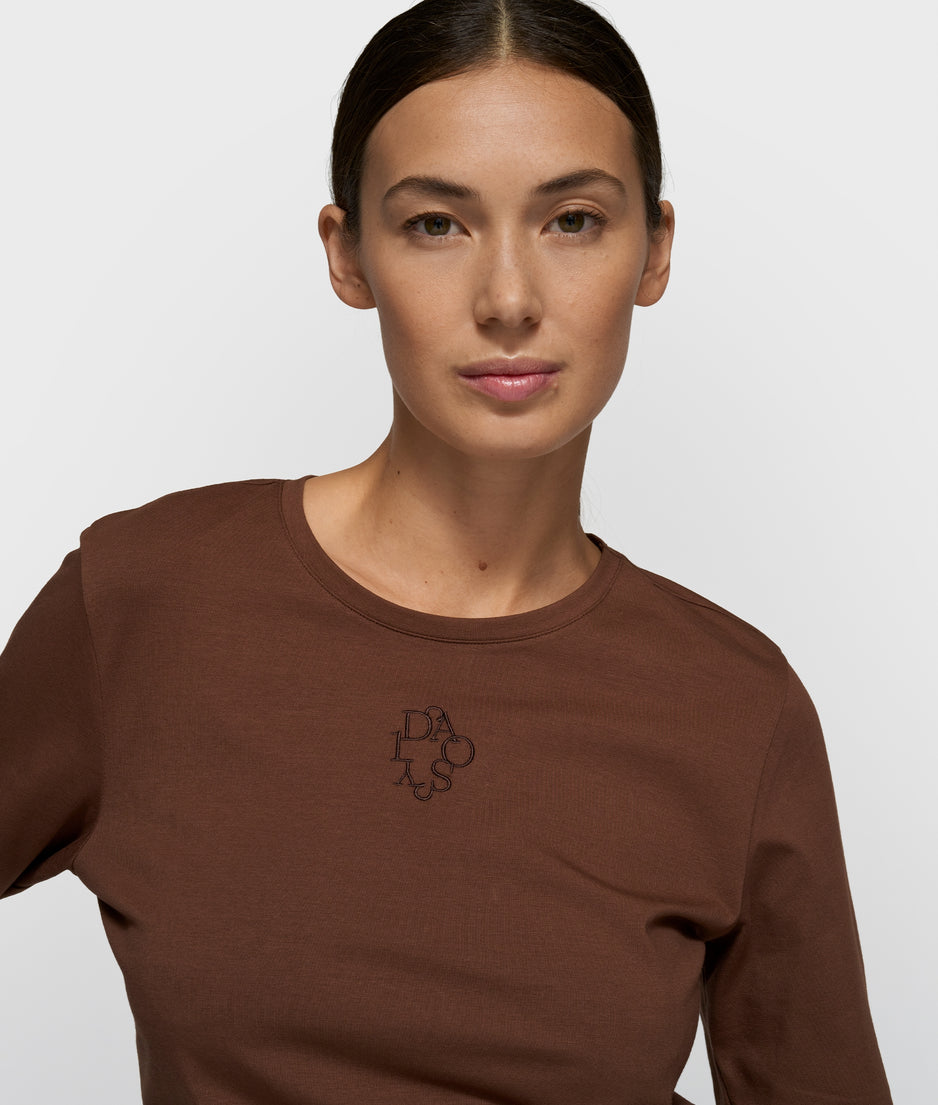 slim long sleeve tee | dark truffle