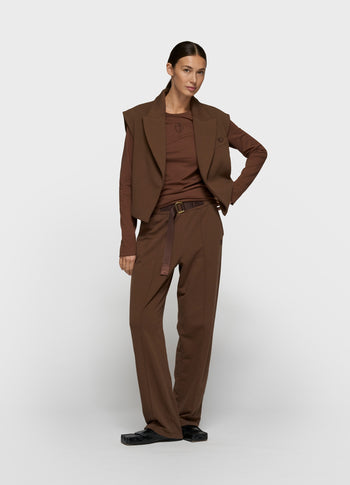 sleeveless blazer | dark truffle