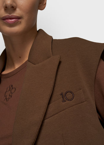 sleeveless blazer | dark truffle