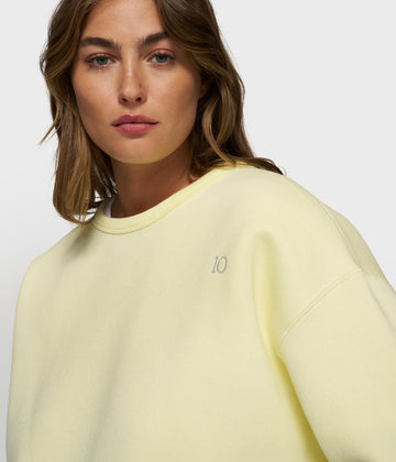 raw edge sweater | pastel yellow