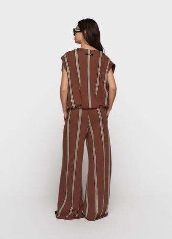 balloon top stripes | deep brown