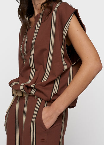 balloon top stripes | deep brown