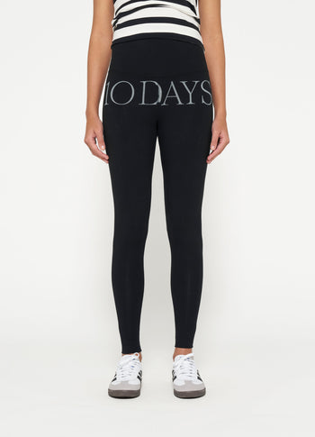 logo yoga leggings | black