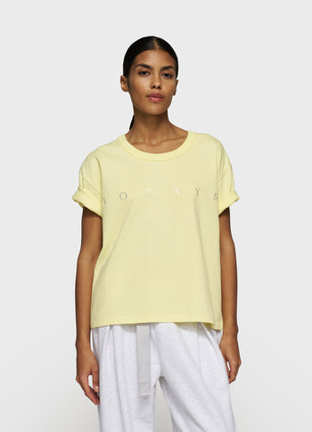 thick cotton tee logo | pastel yellow