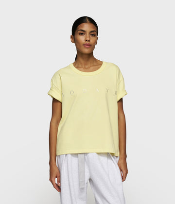 thick cotton tee logo | pastel yellow