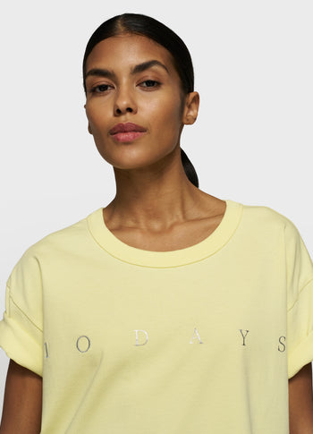 thick cotton tee logo | pastel yellow