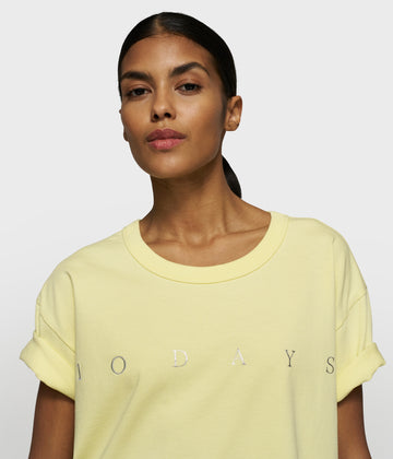 thick cotton tee logo | pastel yellow