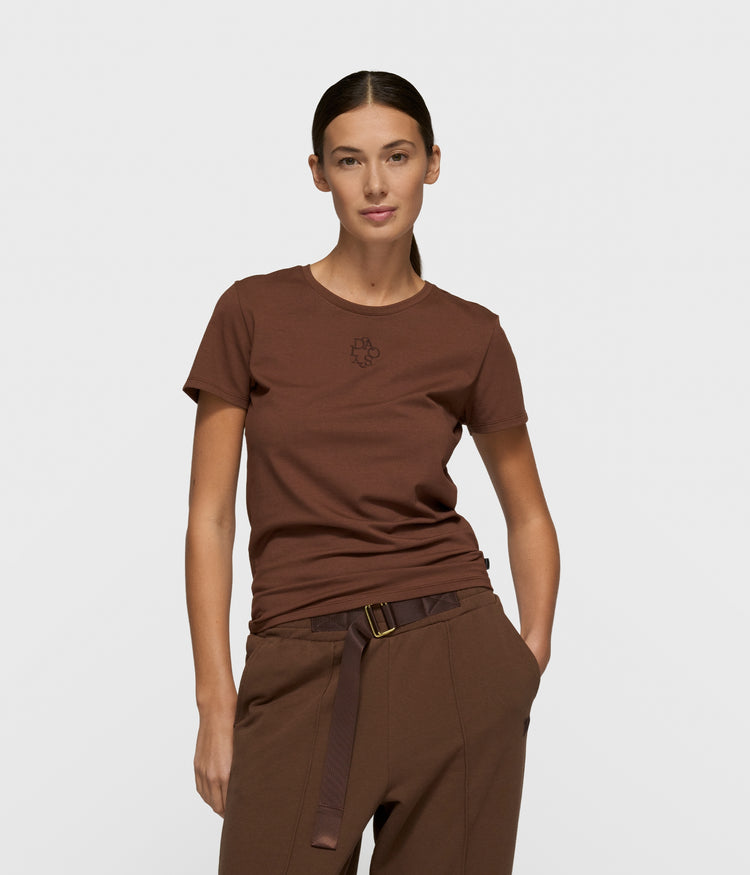 slim short sleeve tee | dark truffle