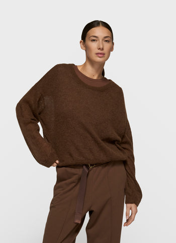 thin knit sweater | dark truffle