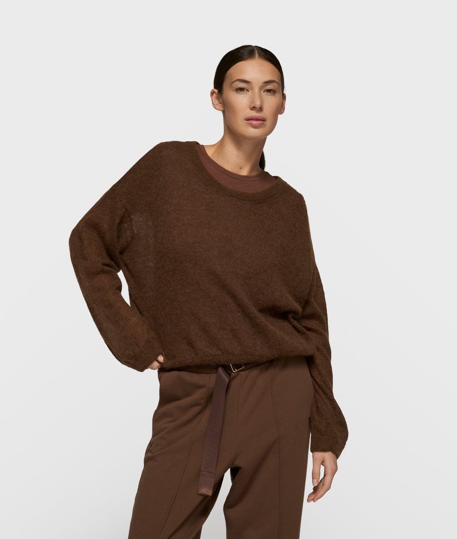 thin knit sweater | dark truffle