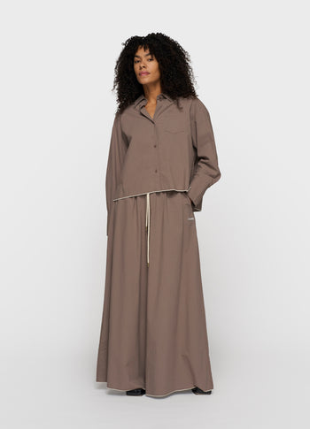 cropped shirt poplin | moonrock