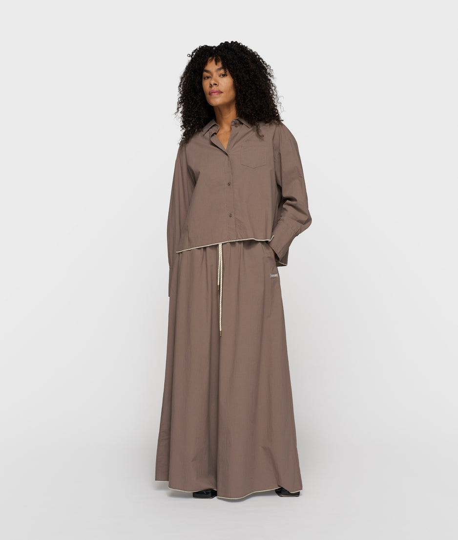 cropped shirt poplin | moonrock