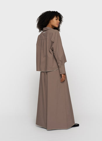 cropped shirt poplin | moonrock