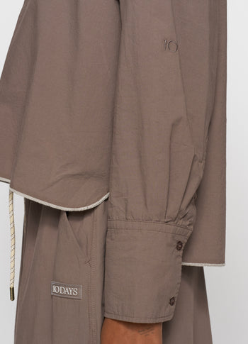 cropped shirt poplin | moonrock