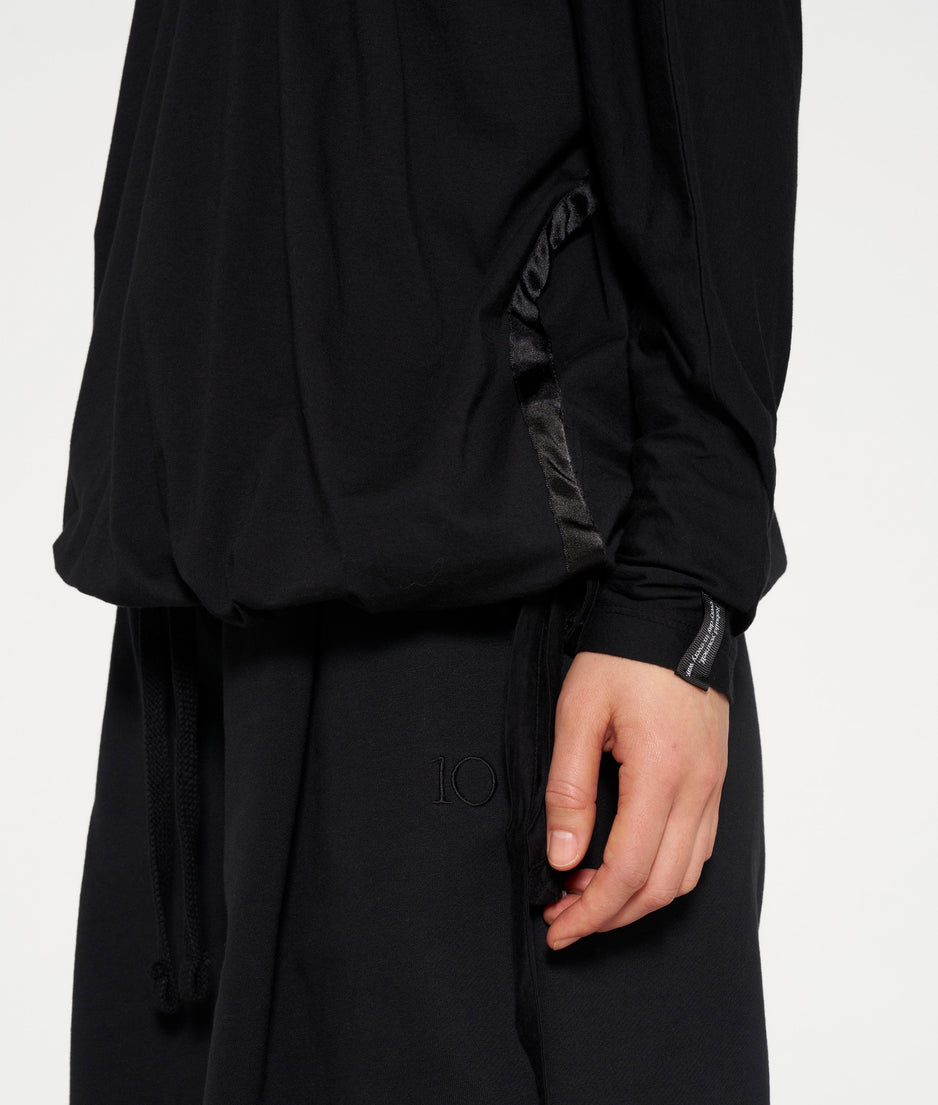 tie long sleeve tee | black