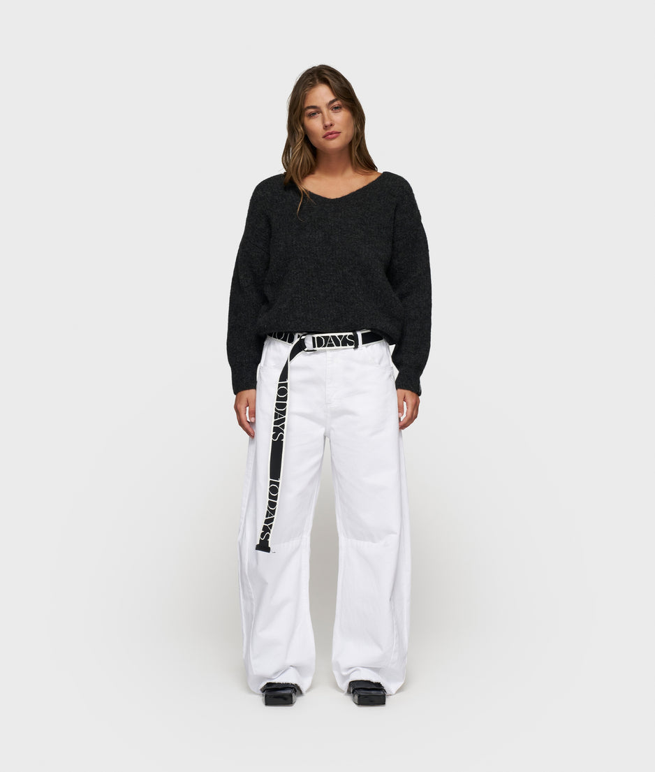 western pants washed | optic white