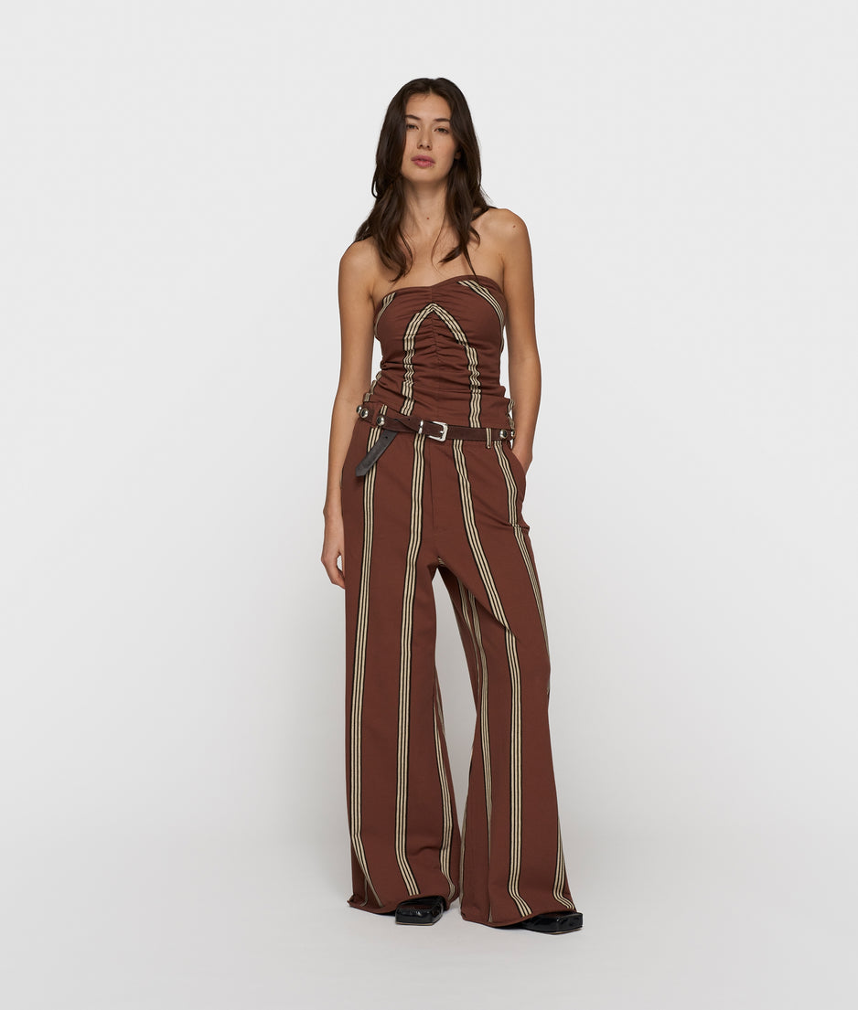 strapless top stripes | deep brown
