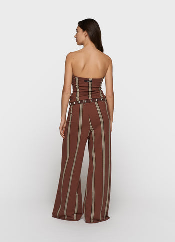 strapless top stripes | deep brown