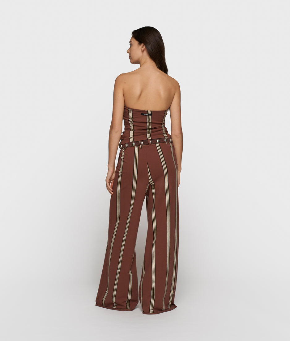 strapless top stripes | deep brown