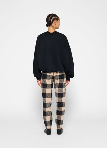 cropped jogger check | black