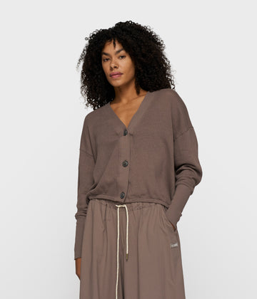 v-neck cardigan mesh | moonrock