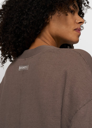 v-neck cardigan mesh | moonrock