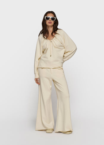 wide leg jogger | soft vanilla