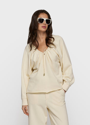 LA sweater gathering | soft vanilla